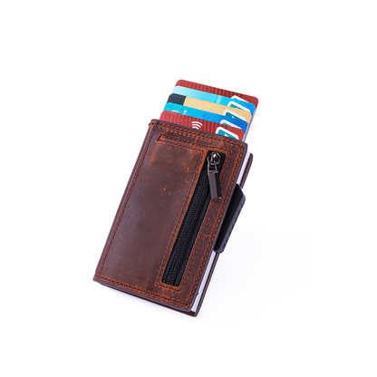 Walvefa FS304 Card Holder Wallet with Coin Pocket Magnetic Closure Pop Up Cards