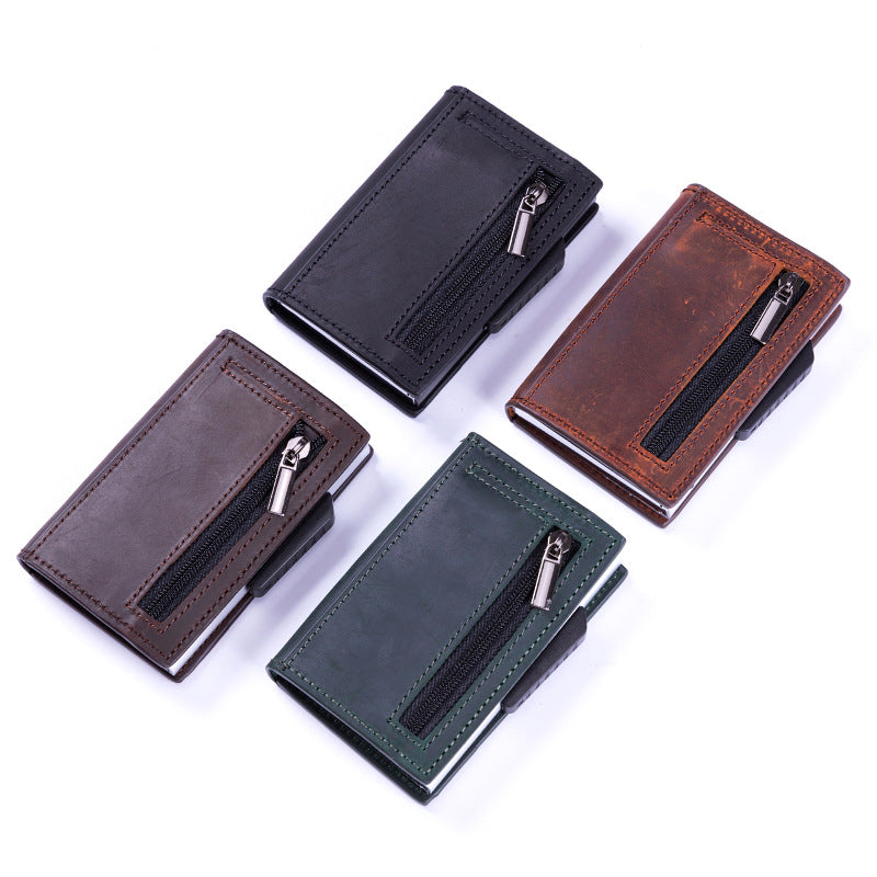 Walvefa FS304 Card Holder Wallet with Coin Pocket Magnetic Closure Pop Up Cards