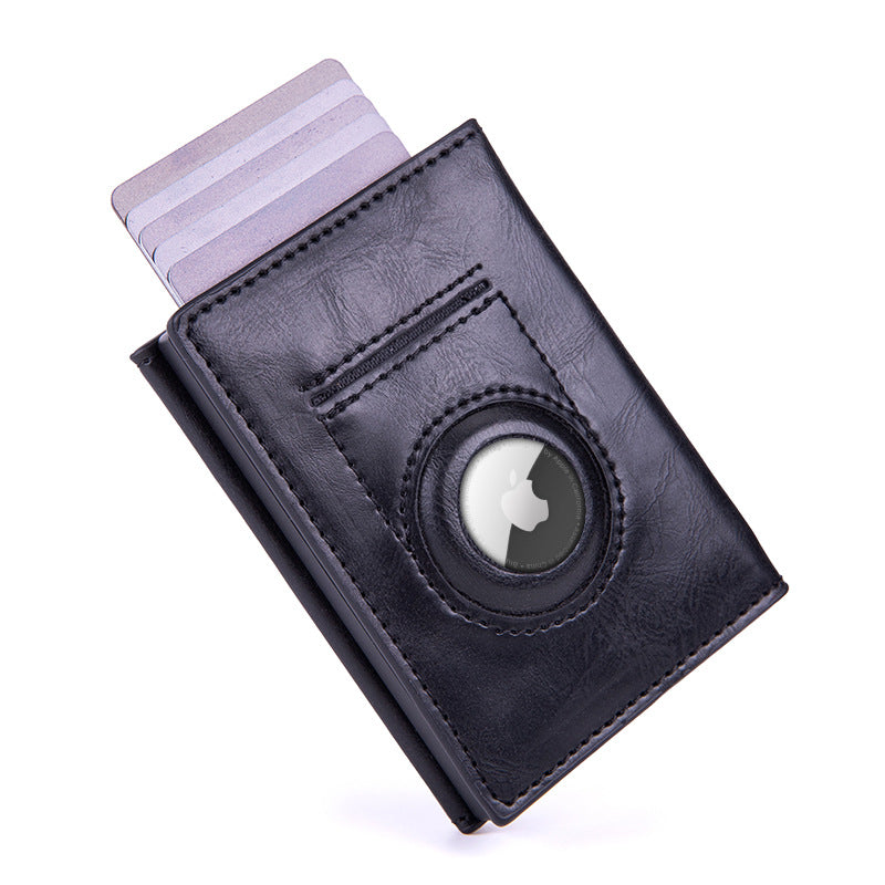 Walvefa FS309 Genuine Leather Smart AirTag Mens Wallet, Air Tag Wallet
