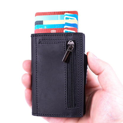 Walvefa FS304 Card Holder Wallet with Coin Pocket Magnetic Closure Pop Up Cards