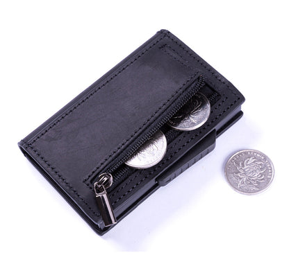 Walvefa FS304 Card Holder Wallet with Coin Pocket Magnetic Closure Pop Up Cards