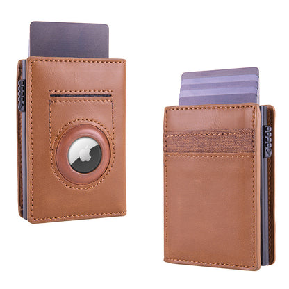 Walvefa FS305 Pop up Card Wallet with AirTag Holder RFID Blocking Credit Card Holder with Banknote Compartment