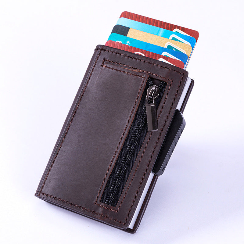 Walvefa FS304 Card Holder Wallet with Coin Pocket Magnetic Closure Pop Up Cards