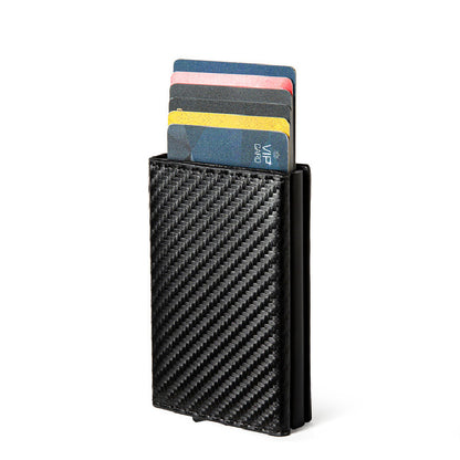 Walvefa FS303B Leather Slim Color-blocked RFID Wallet, Luxurious Card Holder & Minimalist Wallet with Money Clip