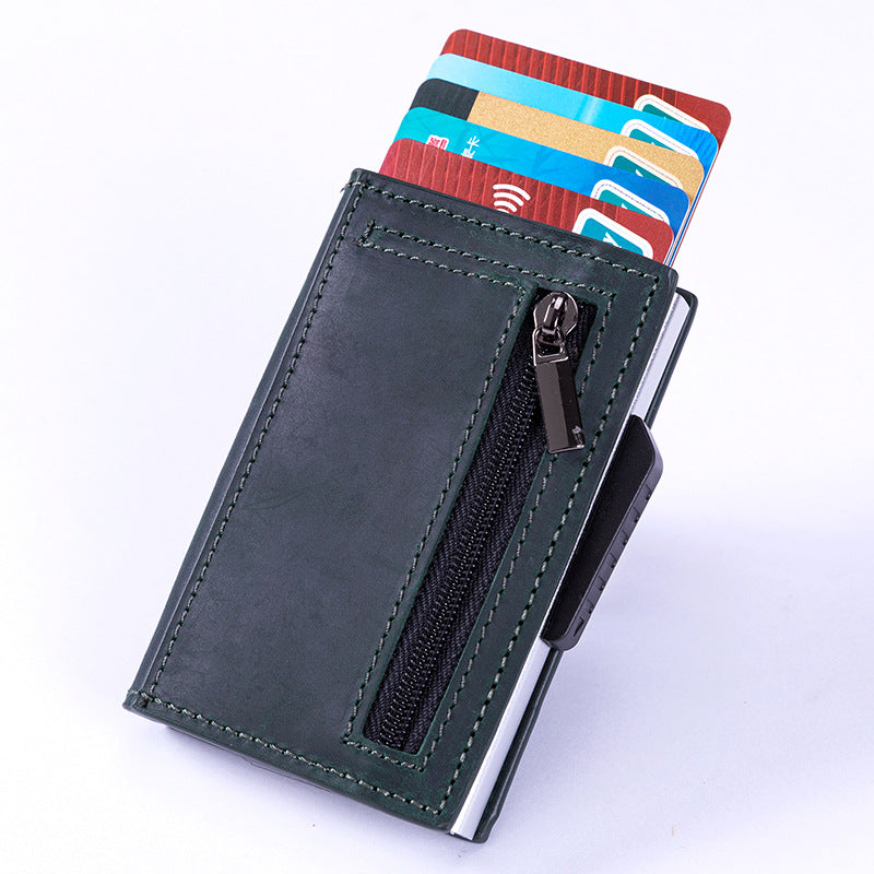 Walvefa FS304 Card Holder Wallet with Coin Pocket Magnetic Closure Pop Up Cards