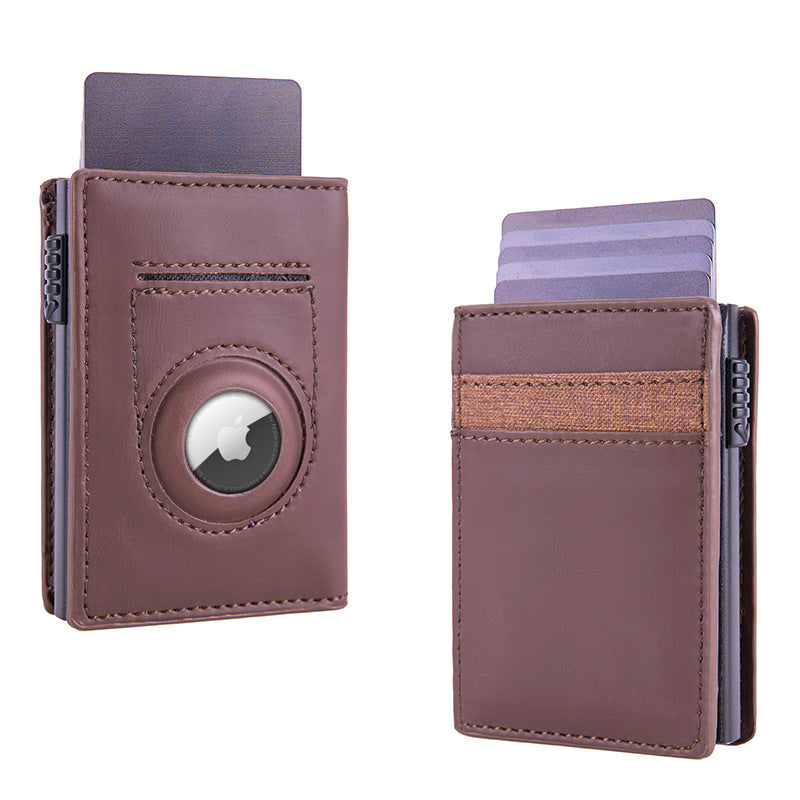 Walvefa FS305 Pop up Card Wallet with AirTag Holder RFID Blocking Credit Card Holder with Banknote Compartment