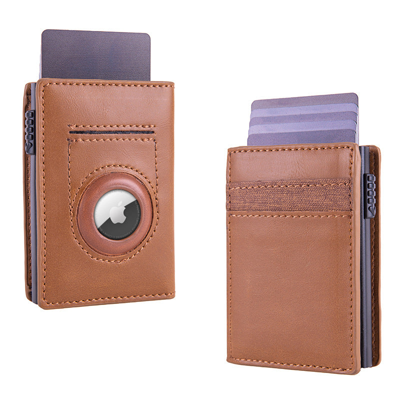 Walvefa FS305 Pop up Card Wallet with AirTag Holder RFID Blocking Credit Card Holder with Banknote Compartment