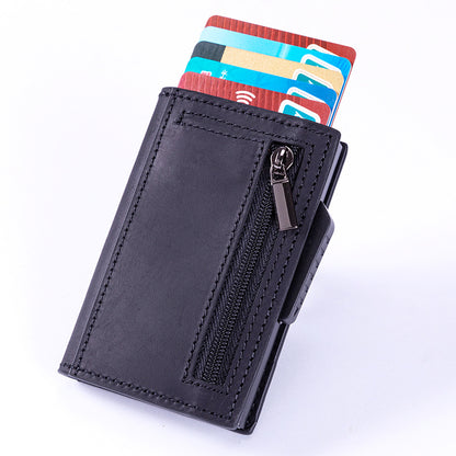 Walvefa FS304 Card Holder Wallet with Coin Pocket Magnetic Closure Pop Up Cards