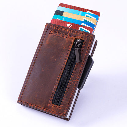 Walvefa FS304 Card Holder Wallet with Coin Pocket Magnetic Closure Pop Up Cards