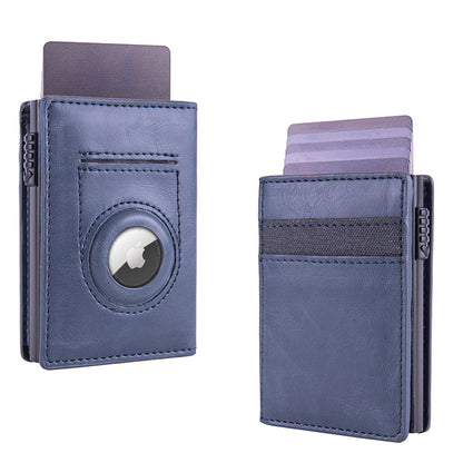 Walvefa FS305 Pop up Card Wallet with AirTag Holder RFID Blocking Credit Card Holder with Banknote Compartment