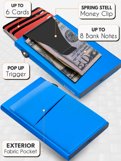 Stealth wallet with money clip, RFID slim wallet for men with pocket for coins